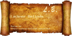 Lackner Belinda névjegykártya
